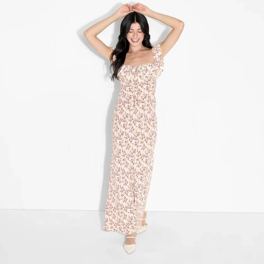 Women's Flounce Sleeve Maxi Empire Waist Dress - Wild Fable -Size xxs